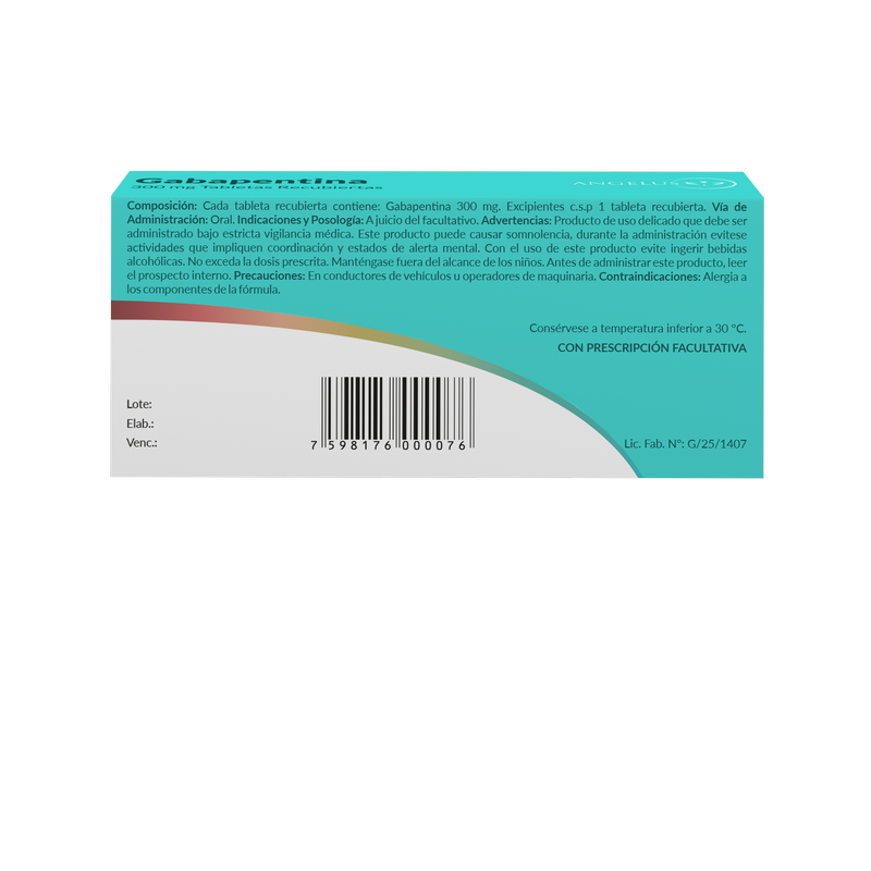 Gabapentina 300 mg Posteriol